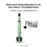 Samsung VS90F40EEM/WD Bespoke AI Jet Ultra Akku+ CompleteClean, 400W Saugkraft, 2 Akkus, All-in-One Station, Active Dual & Slim LED+, Pet Tool+, Satin Mint - Image 22