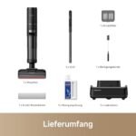 dreame H15S Nass- & Trockensauger, 21.000 Pa, 3-fache Kantenreinigung, KI-Roboterarm, 90 °C Bürstenreinigung & Trocknung, 180° flach, App-Steuerung, Schwarz - Image 2