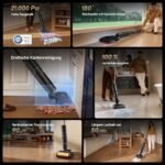 dreame H15S Nass- & Trockensauger, 21.000 Pa, 3-fache Kantenreinigung, KI-Roboterarm, 90 °C Bürstenreinigung & Trocknung, 180° flach, App-Steuerung, Schwarz - Image 3