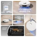 dreame D20 Pro Plus Saugroboter mit Wischfunktion, 13.000 Pa, 150 Tage Selbstentleerung, DuoBrush Anti-Verhedderung, LDS-Laser-Navigation, 5.200 mAh Akku, White - Image 3