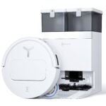 ECOVACS DEEBOT T50 PRO OMNI Saugroboter mit Wischfunktion, 15.000 Pa, 75°C Moppwäsche, ZeroTangle 2.0, AIVI 3D 3.0, OMNI-Station, 81 mm ultradünn, Weiß