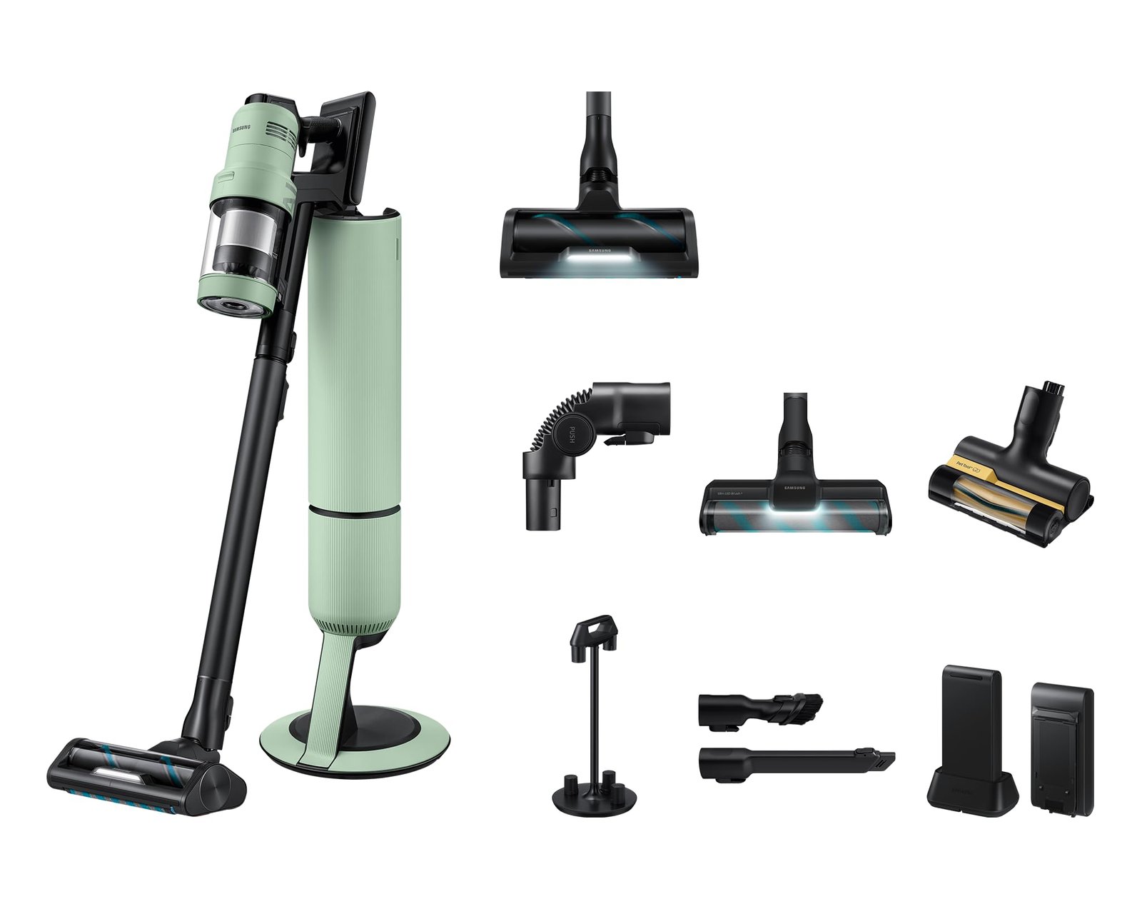 61XX5dIlPkL Samsung VS90F40EEM/WD Bespoke AI Jet Ultra Akku+ CompleteClean, 400W Saugkraft, 2 Akkus, All-in-One Station, Active Dual & Slim LED+, Pet Tool+, Satin Mint - Image 1