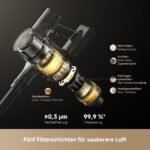 dreame R30 Kabelloser Akku-Staubsauger, 22.000 Pa / 190 AW, EdgeReach Seitenbürste, 90 Min Laufzeit, Anti-Tangle, Staubbeleuchtung, 99,9 % Filterung - Image 4