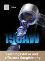 Dreame R20 Kabelloser Akku-Staubsauger, 22.000 Pa / 190 AW, 90 Min Laufzeit, Schmutzerkennung, LED-Display, Anti-Tangle, Tierhaar-Tool, Schwarz - Image 8