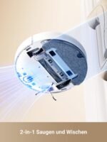 dreame D10 Plus Gen 2 Saugroboter mit Wischfunktion, 6000 Pa, automatische Staubentleerung, 90 Tage Staubspeicher, LiDAR-Navigation, 285 Min Akku, White - Image 5