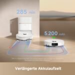 dreame D20 Pro Plus Saugroboter mit Wischfunktion, 13.000 Pa, 150 Tage Selbstentleerung, DuoBrush Anti-Verhedderung, LDS-Laser-Navigation, 5.200 mAh Akku, White - Image 4