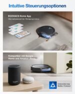 ECOVACS DEEBOT T80 OMNI Saug- & Wischroboter, 18.000 Pa, OZMO Roller mit Frischwasser-Selbstreinigung, ZeroTangle 3.0, 40–75 °C Moppwäsche, AIVI 3D 3.0, Schwarz - Image 2