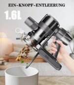 Syntecno VC7211 Akku Staubsauger kabellos 35.000Pa, 65 Min Laufzeit, Touchdisplay, Anti-Verhedderung, LED-Bürste, beutellos - Image 5