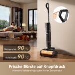 dreame H15S Nass- & Trockensauger, 21.000 Pa, 3-fache Kantenreinigung, KI-Roboterarm, 90 °C Bürstenreinigung & Trocknung, 180° flach, App-Steuerung, Schwarz - Image 9
