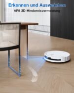 ECOVACS DEEBOT T50 Omni Gen2 Saugroboter mit Wischfunktion, 21.000 Pa, 75°C Moppwäsche, ZeroTangle 2.0, AIVI 3D 2.0, All-in-One Station, 81 mm ultradünn, Weiß - Image 5