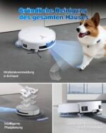 ECOVACS DEEBOT T50 MAX PRO OMNI Saugroboter mit Wischfunktion, 18.500Pa, BLAST-Technologie, 40–75°C Heißwasser-Moppwäsche, ZeroTangle 2.0, AIVI 3D 3.0, Weiß - Image 3