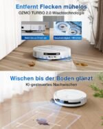 ECOVACS DEEBOT T50 PRO OMNI Saugroboter mit Wischfunktion, 15.000 Pa, 75°C Moppwäsche, ZeroTangle 2.0, AIVI 3D 3.0, OMNI-Station, 81 mm ultradünn, Weiß - Image 4