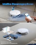 ECOVACS DEEBOT T50 MAX PRO OMNI Saugroboter mit Wischfunktion, 18.500Pa, BLAST-Technologie, 40–75°C Heißwasser-Moppwäsche, ZeroTangle 2.0, AIVI 3D 3.0, Weiß - Image 2